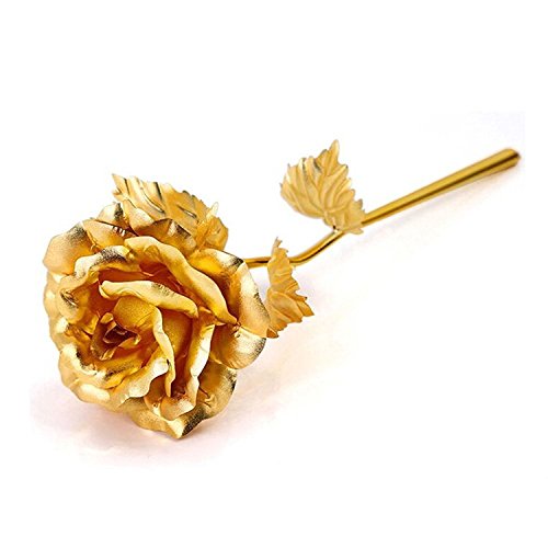 Plated Rose Flower & Necklace Set for Women